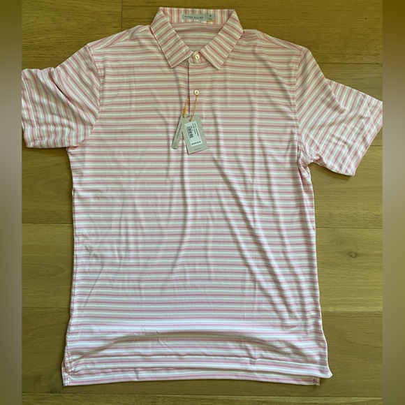 Peter Millar Other - Peter Millar Featherweight SPF 50 pink striped golf polo sizes M & XL